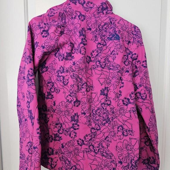 The North Face Full Zip Jacket Women S P Apex Bionic Floral Pink Soft Shell - Picture 8 of 10
